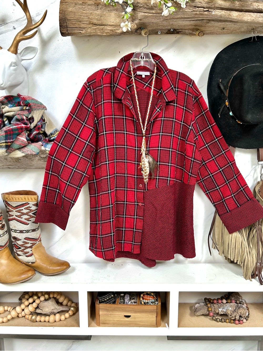 Habitat Red Plaid Button-Down Shirt